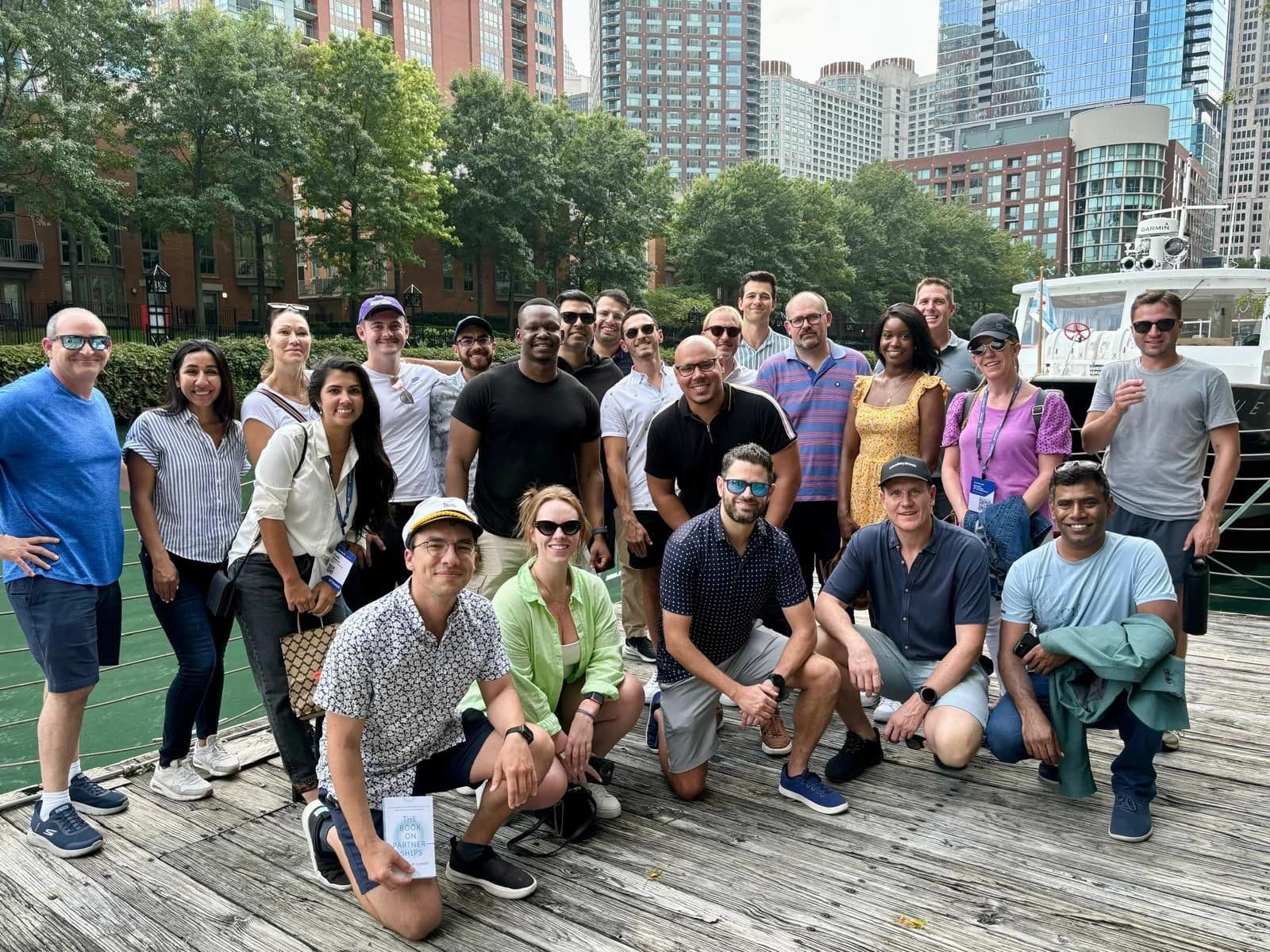 Conference group portrait at a Boston tech event